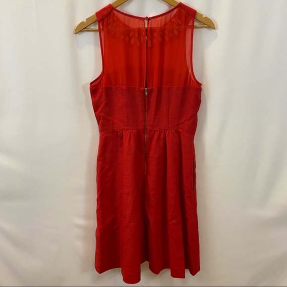 Anthro Maeve Lattice Neck Fit And Flare Skater Dress in Bright Red size 2 - Picture 6 of 15